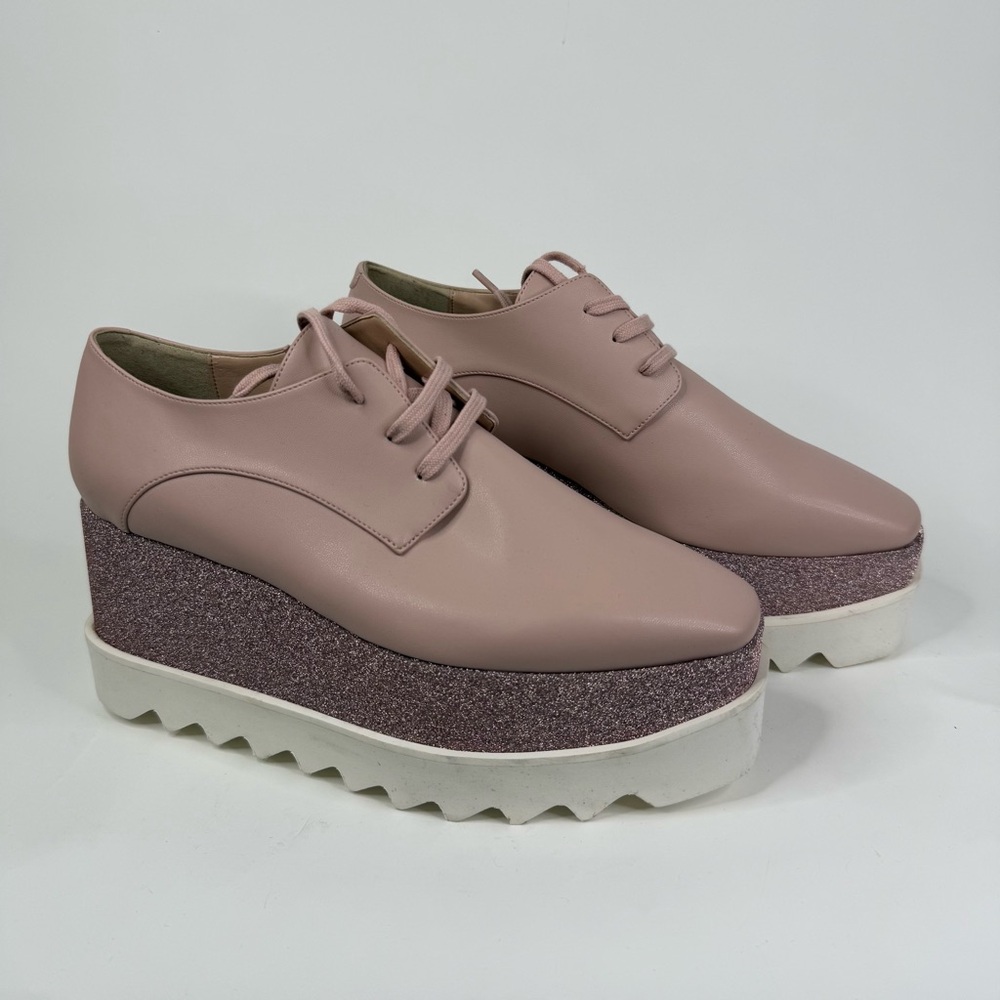 Stella McCartney Elyse Pink Glitter Platform Women's Shoes